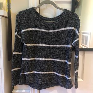 Grey Striped Hollister Sweater